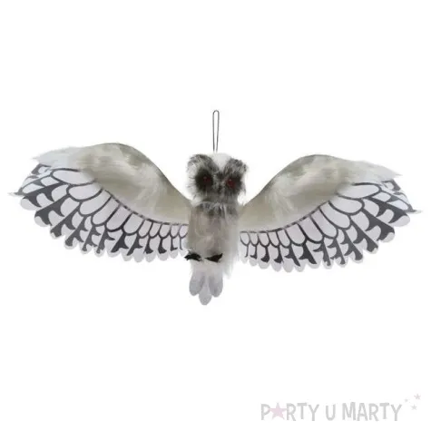 dekoracja wiszaca biala sowa guirca 100 cm