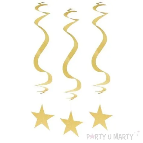 dekoracja wiszaca brokatowe gwiazdy godan 3 szt