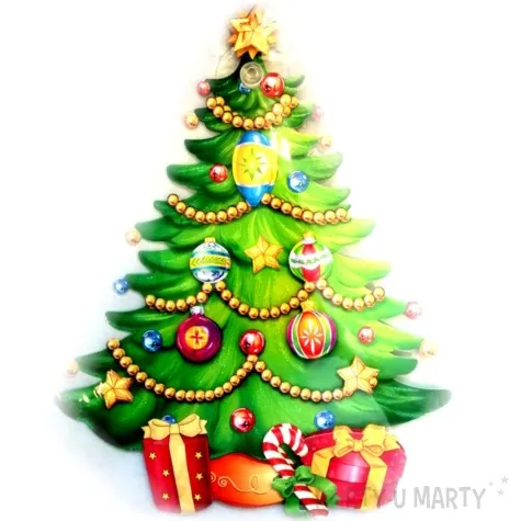 dekoracja wiszaca choinka z prezentami dwustronna arpex