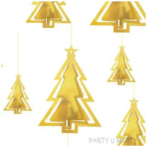 dekoracja wiszaca choinki 3d zlote partypal 15 szt