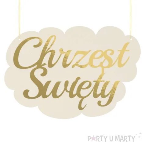 dekoracja wiszaca chrzest swiety chmurka dekolo 41 x 27 cm