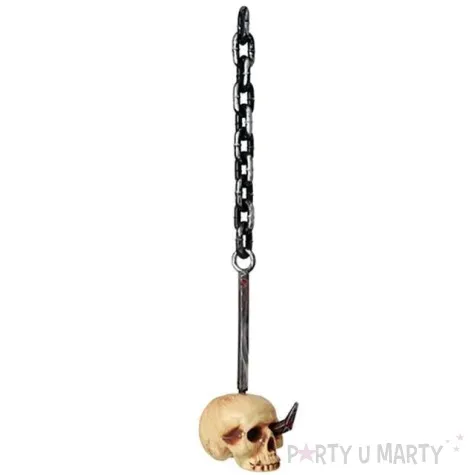 dekoracja wiszaca czaszka na lancuchu fyasa 87 cm