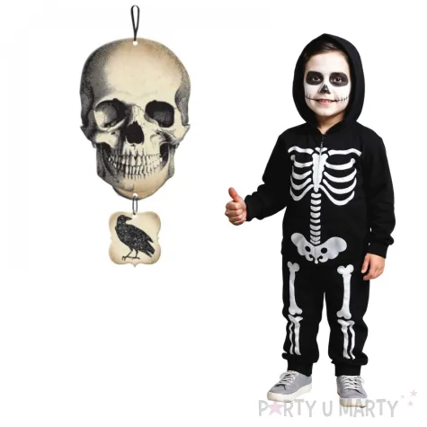 dekoracja wiszaca czaszka z brelokiem amscan 44x21 cm