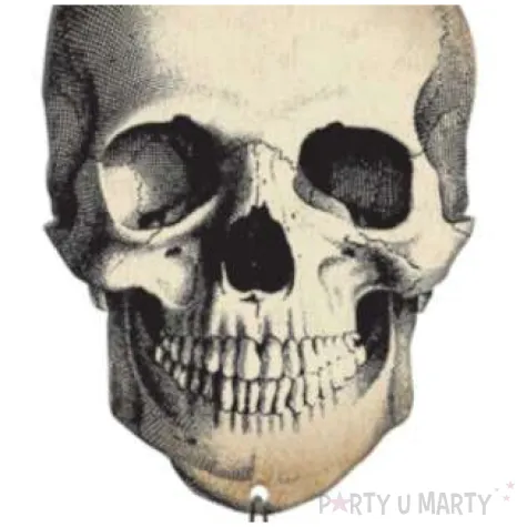 dekoracja wiszaca czaszka z brelokiem amscan 44x21 cm