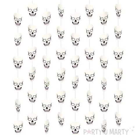 dekoracja wiszaca czaszki biala amscan 130 cm