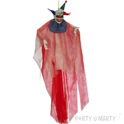 dekoracja wiszaca czerwony klaun czerwony guirca 175 cm