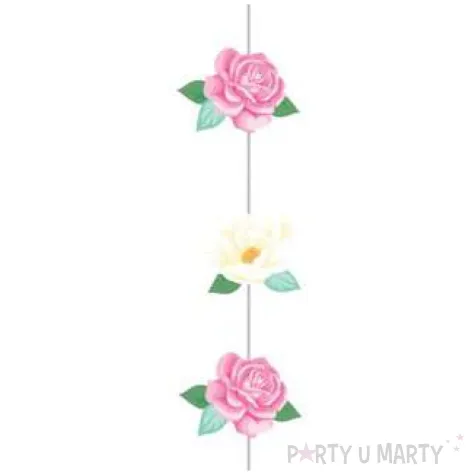 dekoracja wiszaca floral tea party rozowa godan 3 szt