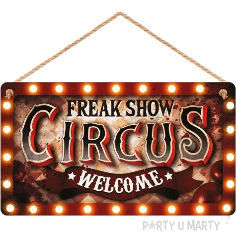 dekoracja wiszaca freak show circus guirca 35 x 20 cm