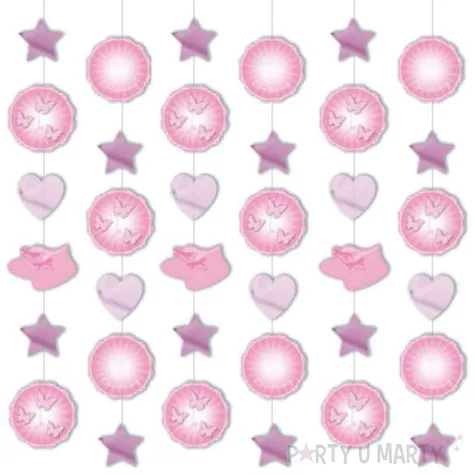 dekoracja wiszaca girl rozowa 2 m x 6 szt