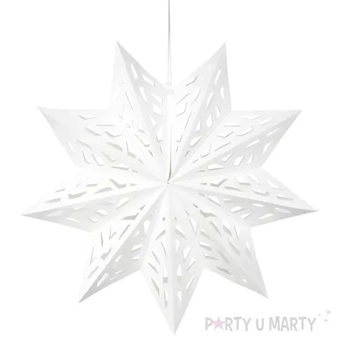 dekoracja wiszaca gwiazda delux baialy partydeco 50 cm