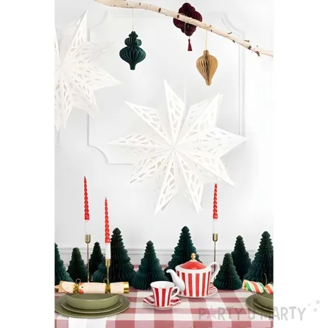 dekoracja wiszaca gwiazda delux baialy partydeco 50 cm