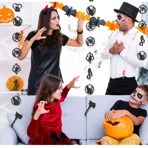 dekoracja wiszaca halloween wisiorki duze czarny akryl 3 szt