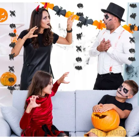 dekoracja wiszaca halloween wisiorki male czarny akryl 3 szt