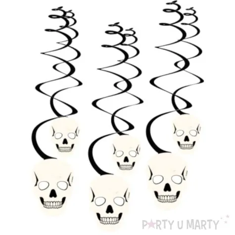 dekoracja wiszaca halloweenowe czaszki biale amscan 6 szt