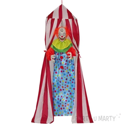 dekoracja wiszaca klaun psychopata w namiocie guirca 190 cm