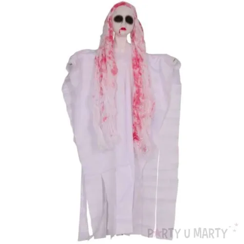 dekoracja wiszaca krwawy duch biala guirca 50 cm