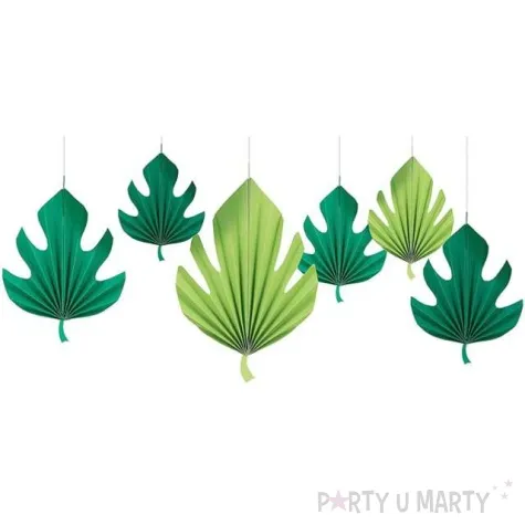 dekoracja wiszaca liscie palmy amscan 6 szt