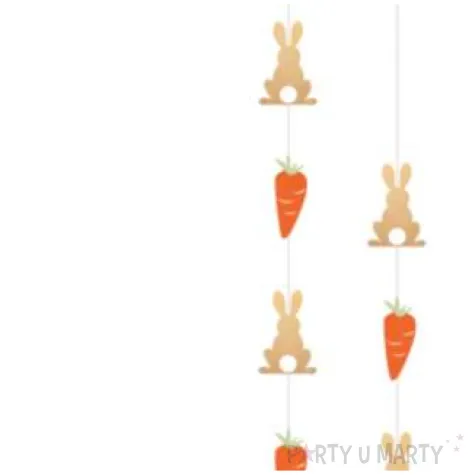 dekoracja wiszaca marchewki i zajaczki mix amscan 130 cm