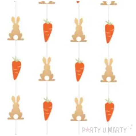 dekoracja wiszaca marchewki i zajaczki mix amscan 130 cm