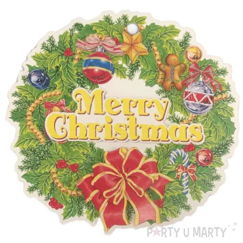 dekoracja wiszaca merry christmas wieniec arpex