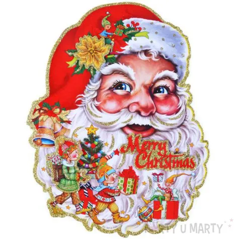 dekoracja wiszaca mikolaj merry christmas dwustronna arpex