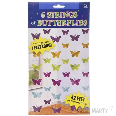 dekoracja wiszaca motylki 6x2m 1op
