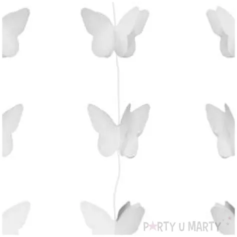 dekoracja wiszaca motylki pastelowe biale godan 200 cm 1 szt