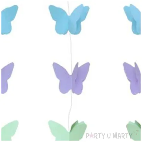 dekoracja wiszaca motylki pastelowe mix godan 200 cm