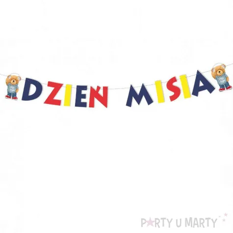 dekoracja wiszaca na dzien pluszowego misia baner mis i hip hop girlanda papierowa 2 2 m