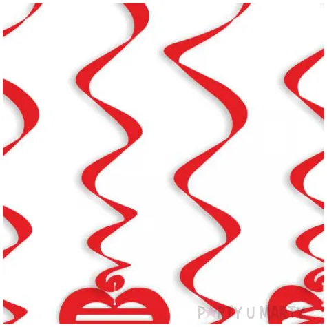 dekoracja wiszaca na walentynki serca fikusny mix czerwone 6 szt