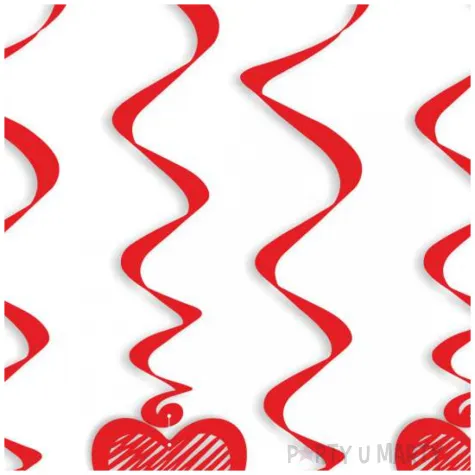 dekoracja wiszaca na walentynki serca wykres ekg czerwone 6 szt