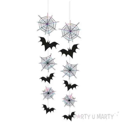 dekoracja wiszaca nietoperz i pajeczyna folat 2 szt