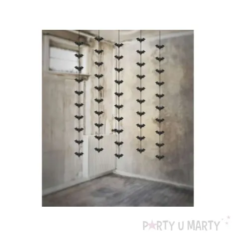 dekoracja wiszaca nietoperze czarna partydeco 100 cm 5 szt