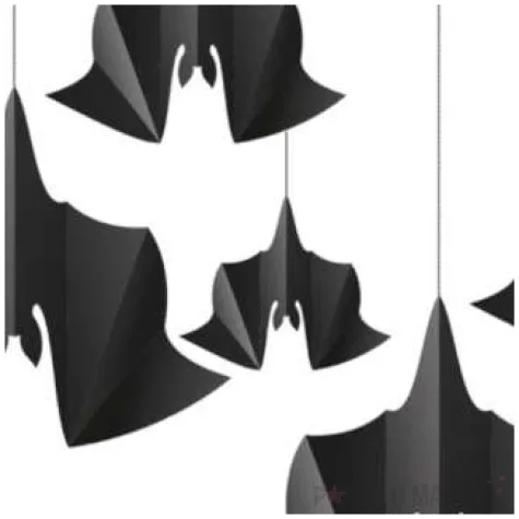 dekoracja wiszaca nietoperze czarna partypal 6szt