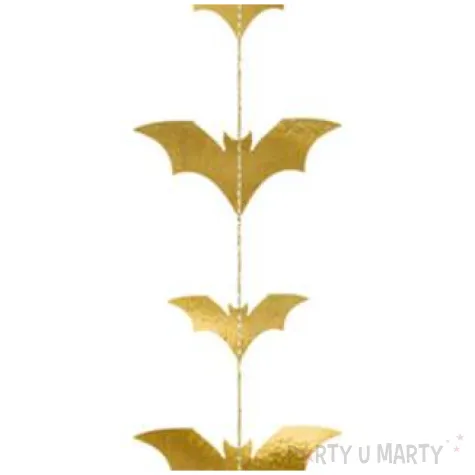 dekoracja wiszaca nietoperze zlota partydeco 150 cm