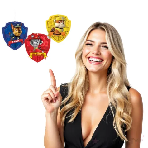 dekoracja wiszaca paw patrol amscan 17 cm 3 szt