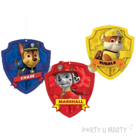 dekoracja wiszaca paw patrol amscan 17 cm 3 szt
