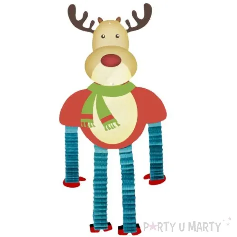 dekoracja wiszaca renifer harmonijka partypal 121 cm