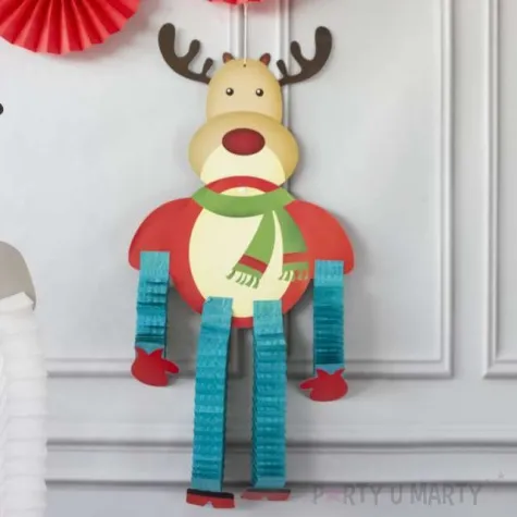 dekoracja wiszaca renifer harmonijka partypal 121 cm