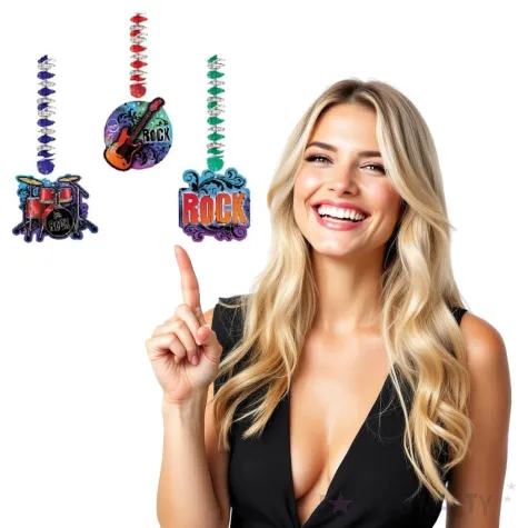 dekoracja wiszaca rock star amscan 1 4 m 3 szt