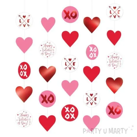 dekoracja wiszaca romantyczne walentynki amscan 5 szt