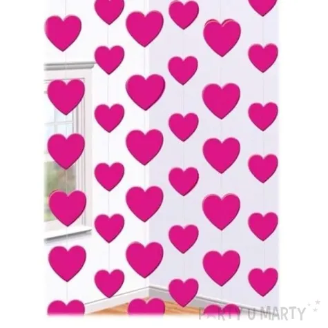 dekoracja wiszaca serca rozowa 2 1 m 1 op