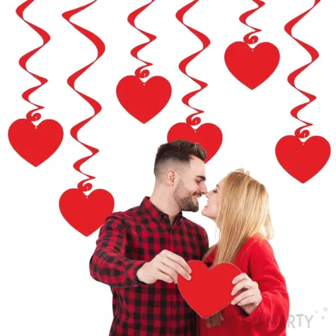 dekoracja wiszaca serca serduszka czerwone swiderki na walentynki