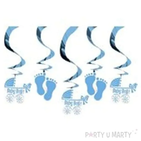 dekoracja wiszaca swiderki baby boy blekitne 61 cm