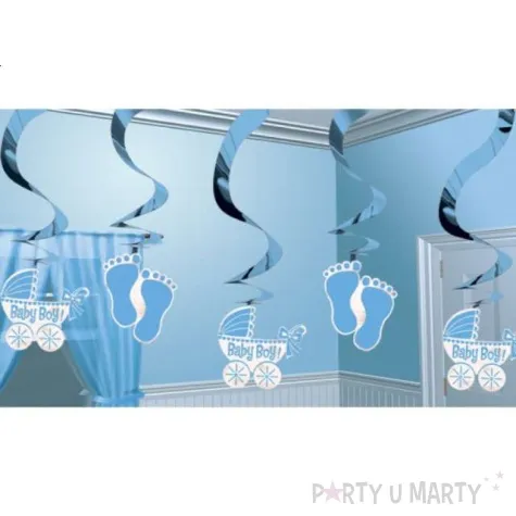 dekoracja wiszaca swiderki baby boy blekitne 61 cm