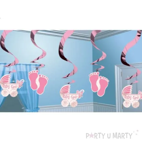 dekoracja wiszaca swiderki baby girl 61cm 1op