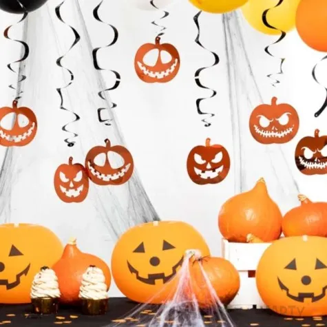 dekoracja wiszaca swiderki dynie pomaranczowe partypal 6 szt