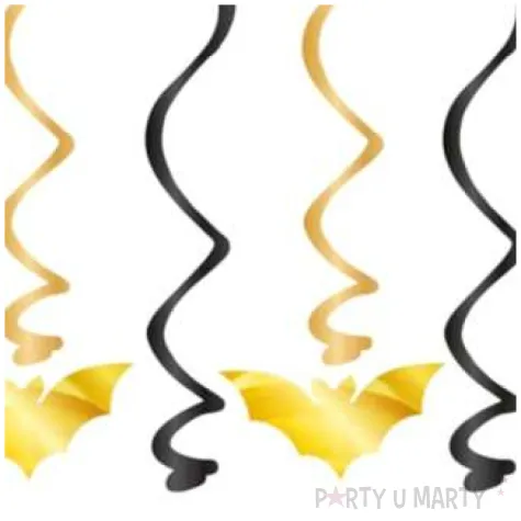 dekoracja wiszaca swiderki nietoperze czarno zlote partypal 6 szt