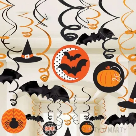 dekoracja wiszaca swiderki nietoperze i dynie mix amscan 30 szt