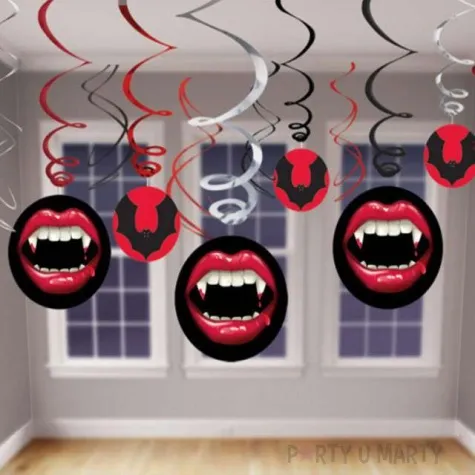 dekoracja wiszaca swiderki wampirowe kly mix amscan 12 szt